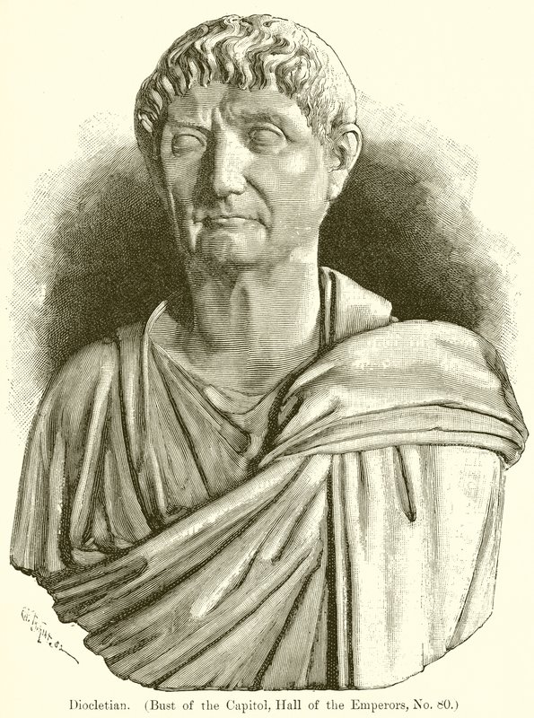 Diokletian. (Byste av Capitol, Hall of the Emperors, nr. 80) av English School