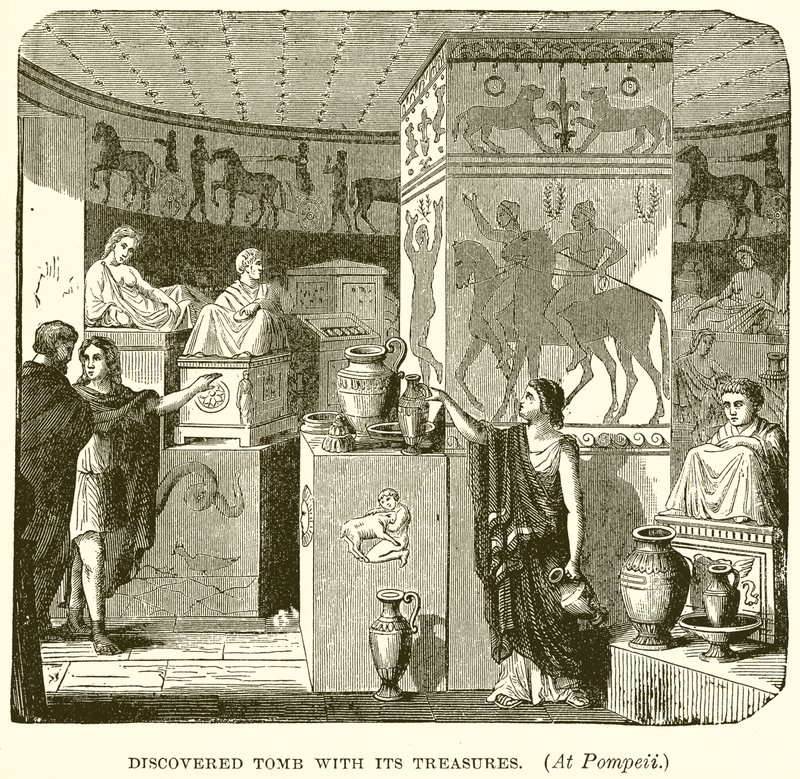 Oppdaget graven med dens skatter. (I Pompeii) av English School
