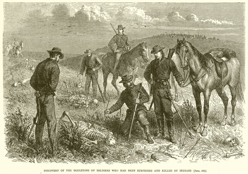 Oppdagelsen av skjelettene til soldater som hadde blitt overrasket og drept av indianere (juni 1867) av English School