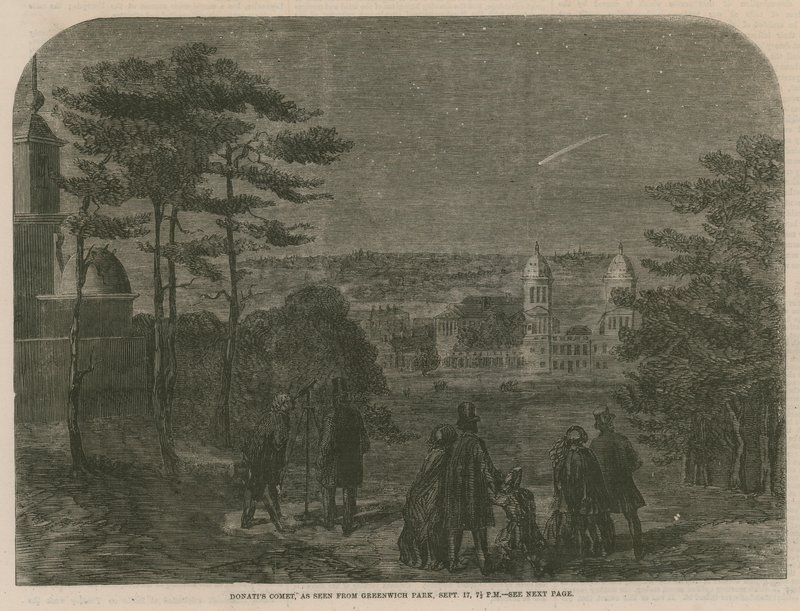 Donatis Comet, sett fra Greenwich Park, 17. september 1858, kl. 19.30 av English School