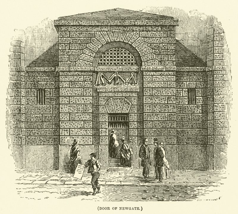 Døren til Newgate (gravering) av English School