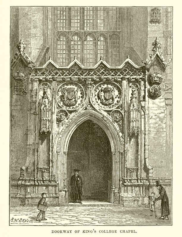 Døråpning til Kings College Chapel av English School