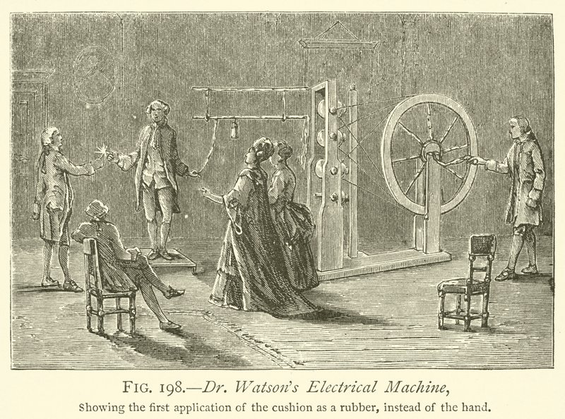 Dr Watsons elektriske maskin (gravering) av English School