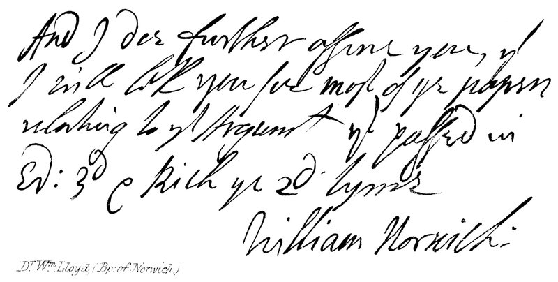 Dr Wm Lloyd, (Bp: of Norwich) av English School