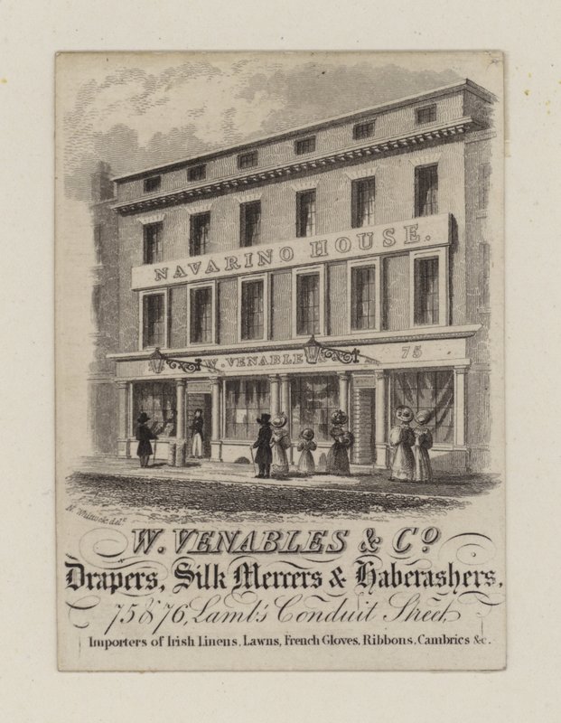 Drapere, W Venables & Co, handelskort av English School