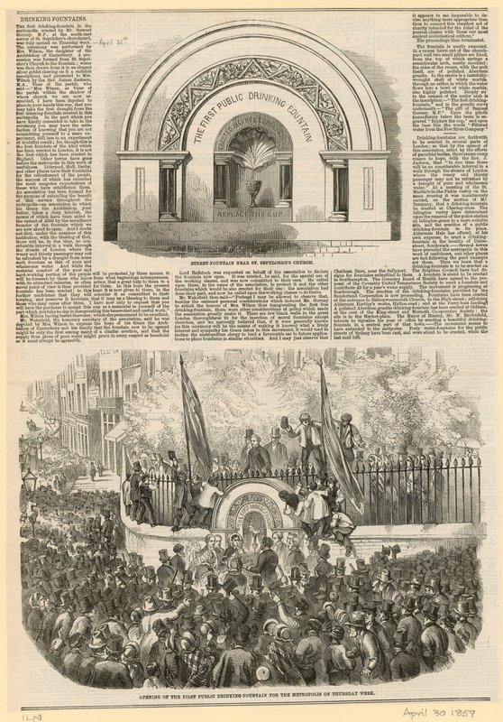 Drikkefontenen, ved siden av St Sepulchres-kirken, Snow Hill av English School