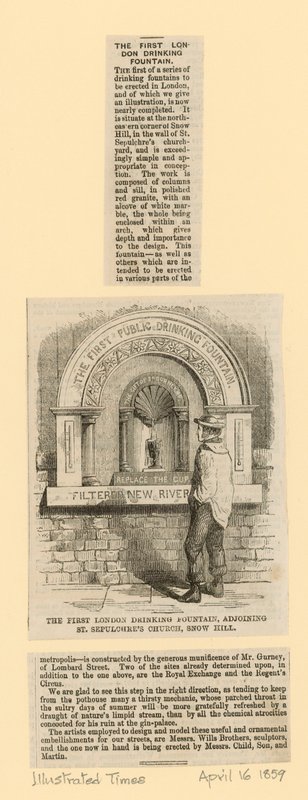 Drikkefontenen, ved siden av St Sepulchres-kirken, Snow Hill av English School