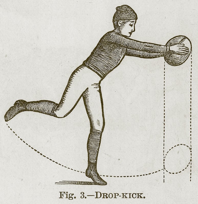 Drop-Kick, illustrasjon for Cassells Book of Sports and Pastimes, ca. 1890 av English School