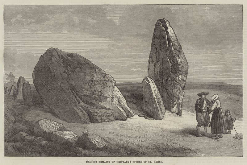 Druidic Remains of Bretagne, Stones of St Barbe (gravering) av English School