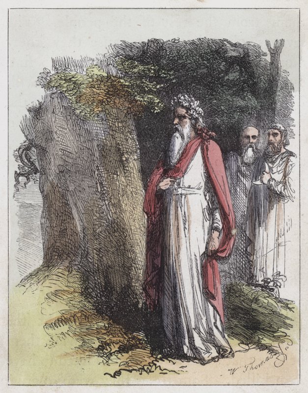 Druider (farget gravering) av English School