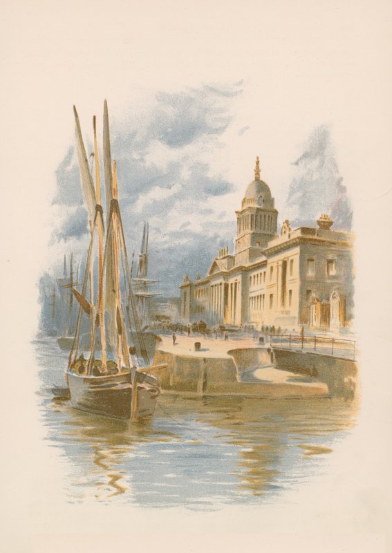 Dublin Custom House og Quay av English School