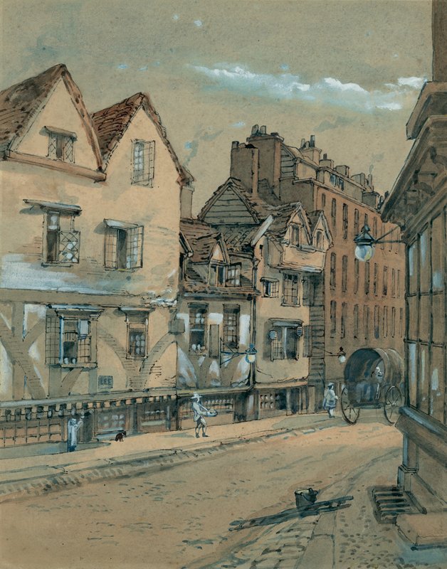 Duke Street i West Smithfield (wc på papir) av English School