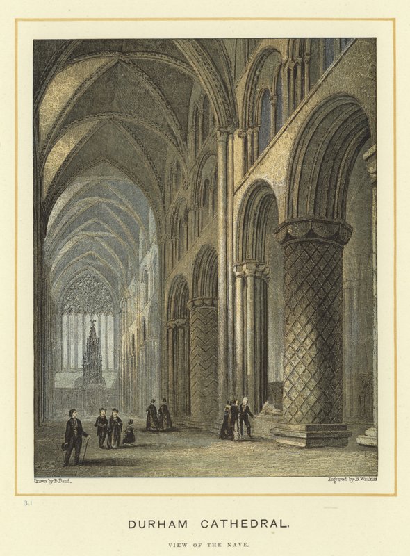 Durham Cathedral, utsikt over skipet av English School