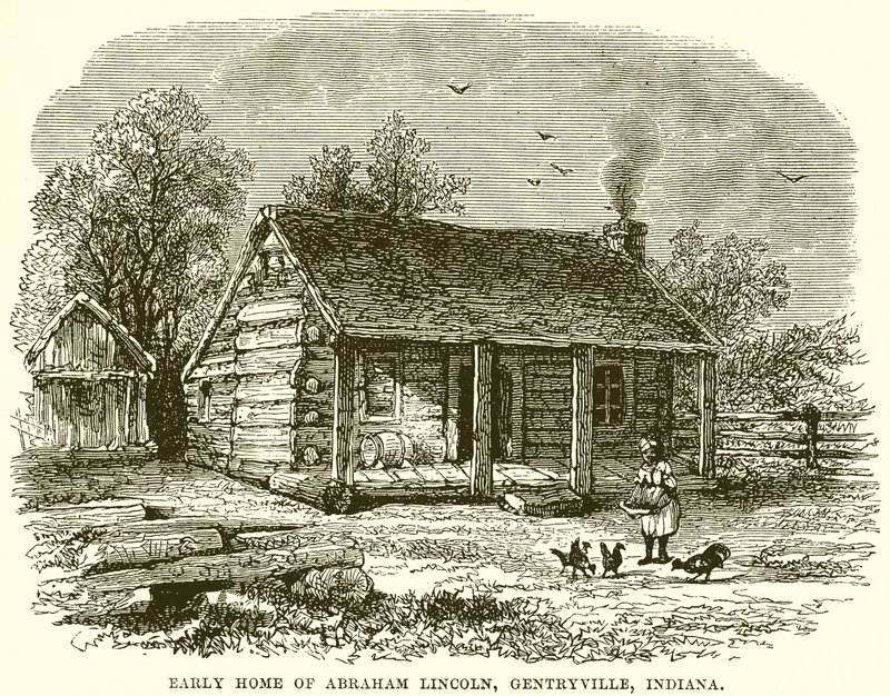 Tidlig hjemsted for Abraham Lincoln, Gentryville, Indiana av English School