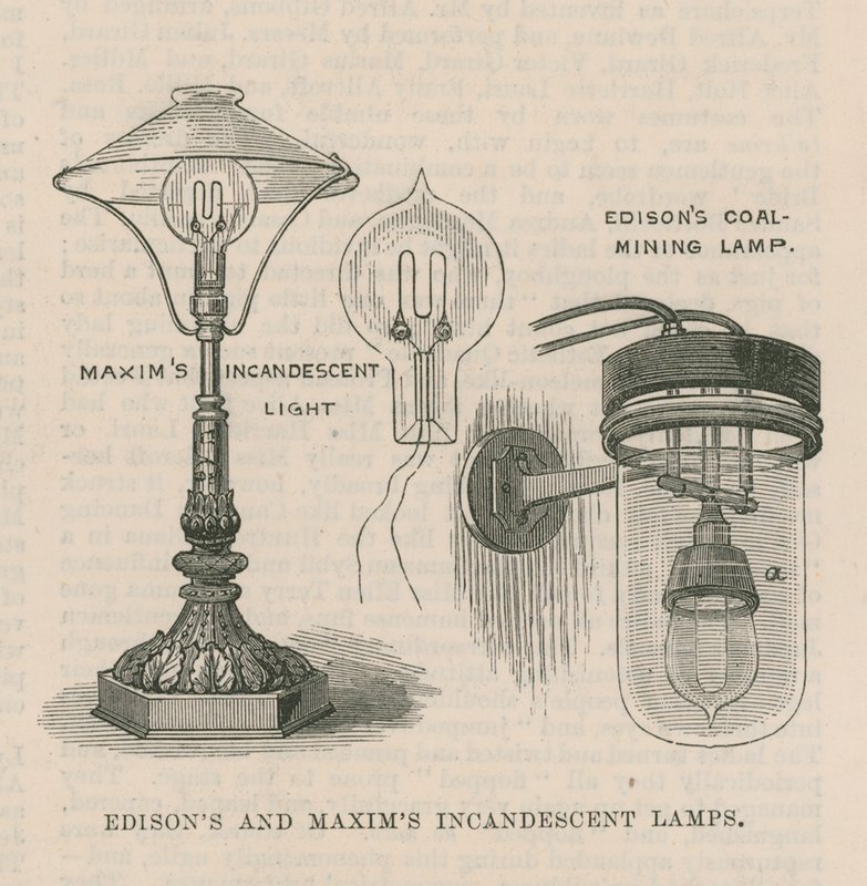 Edison og Maxims glødelamper av English School