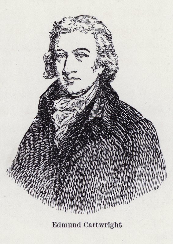 Edmund Cartwright , engelsk oppfinner av kraftveven (litho) av English School