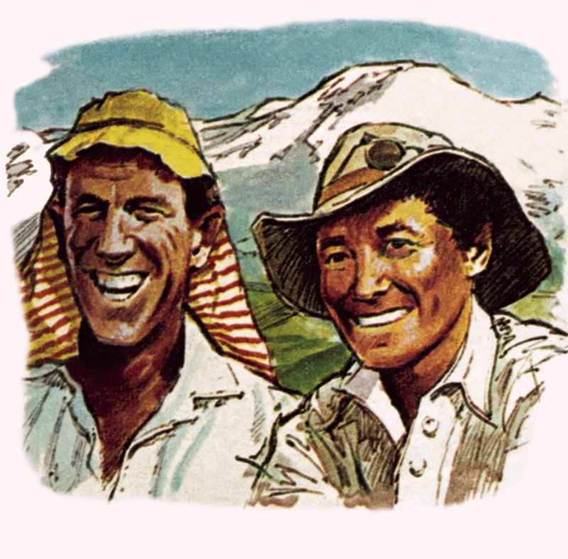 Edmund Hillary og Sherpa Tenzing av English School