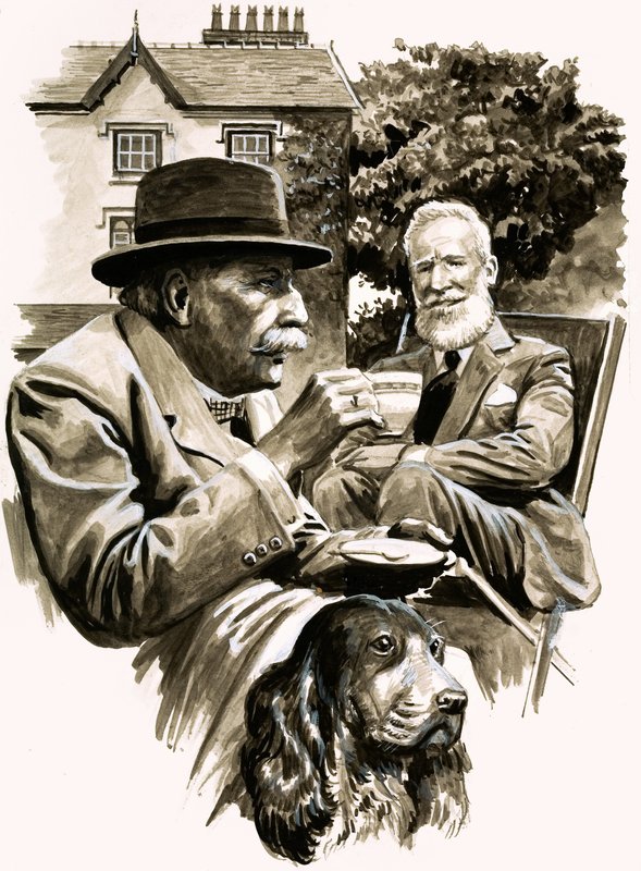 Edward Elgar og George Bernard Shaw tar te av English School