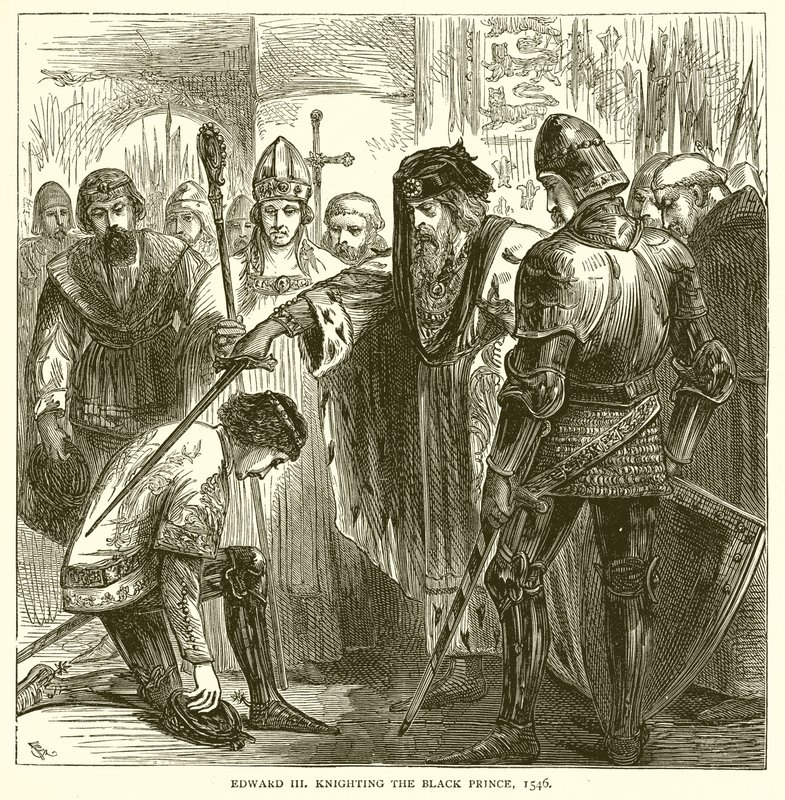 Edward III ridder den svarte prinsen, 1546 av English School