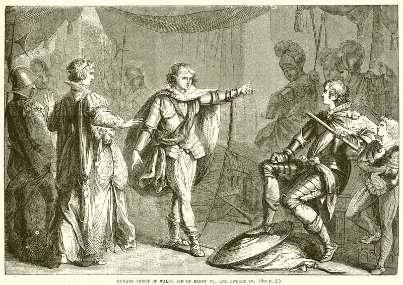 Edward Prince of Wales, sønn av Henry VI., og Edward IV av English School