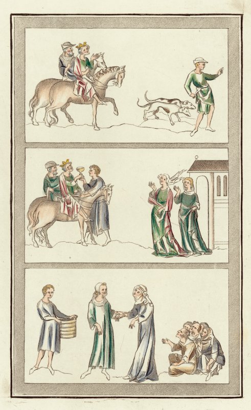 Edward The Martyr, Hans attentat, Thomas Beckets foreldre (farget gravering) av English School