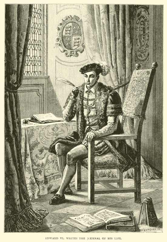 Edward VI skriver sitt livs dagbok av English School