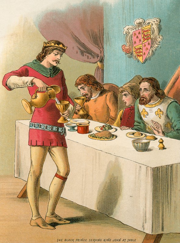 Edward, den svarte prinsen, serverer kong John ved bordet av English School