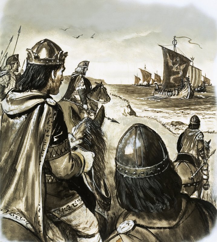 Edward the Confessor som en ung konge som tålte problemer fra danske inntrengere av English School