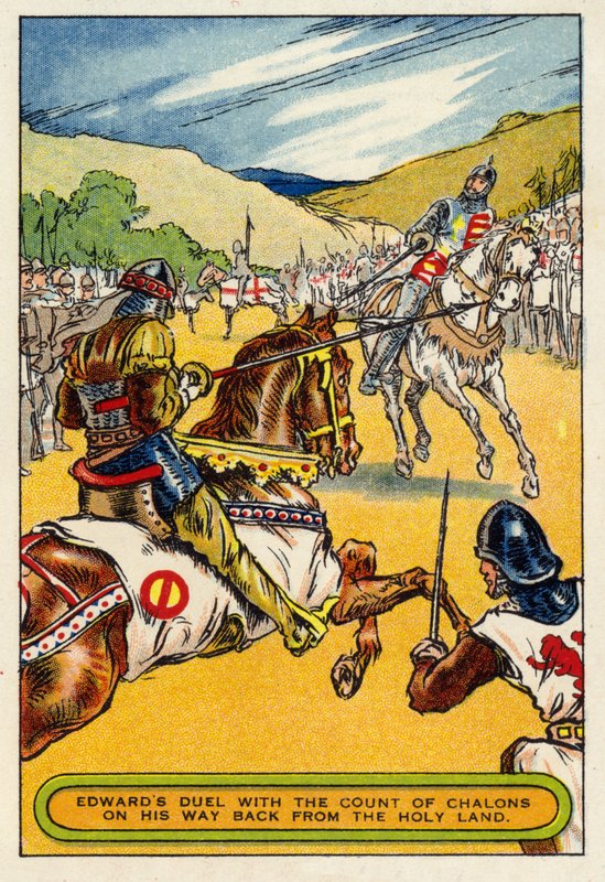 Edwards duellerer med greven av Chalons på vei tilbake fra Det hellige land av English School