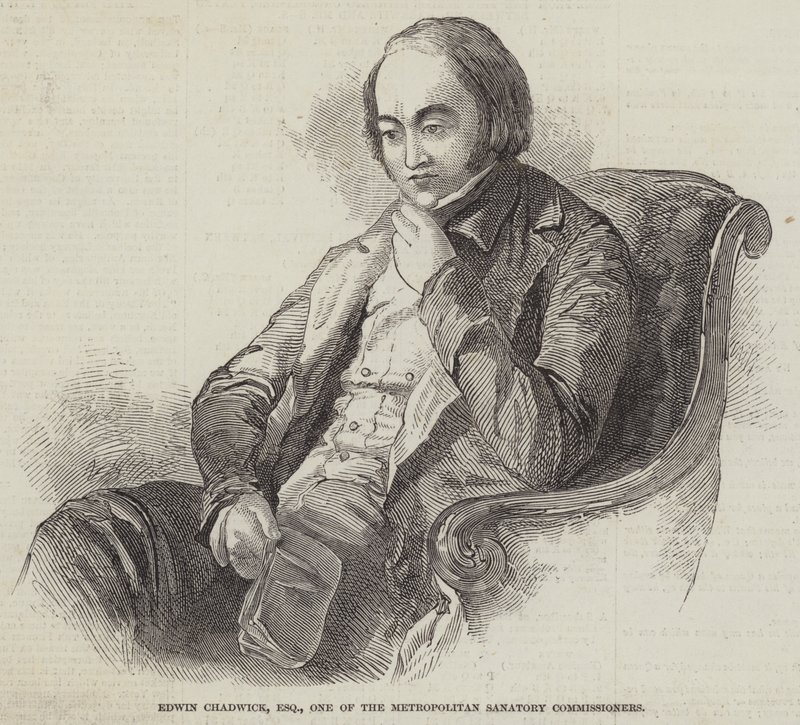 Edwin Chadwick, Esquire, en av Metropolitan Sanatory Commissioners (gravering) av English School
