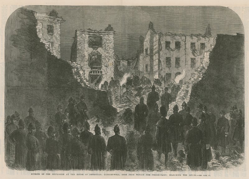 Effektene av eksplosjonen i House of Detention, Clerkenwell av English School