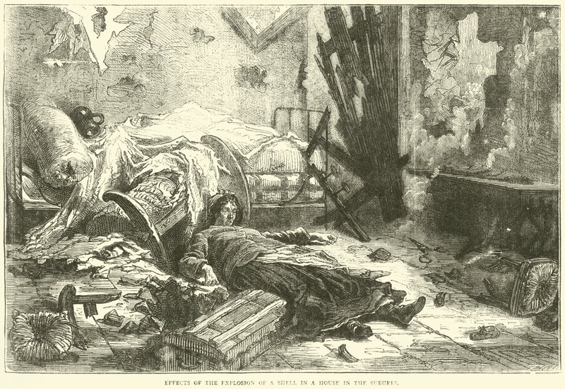 Effekter av eksplosjonen av et skall i et hus i forstedene, mai 1871 av English School
