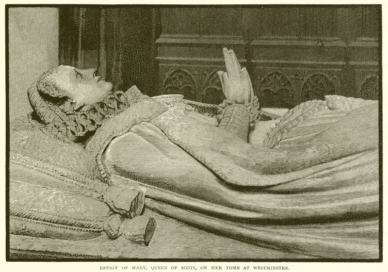 Bildet av Mary, Queen of Scots, på graven hennes i Westminster av English School