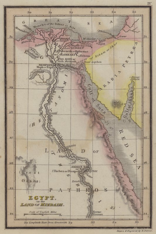 Egypt, eller Mizraim-landet (farget gravering) av English School