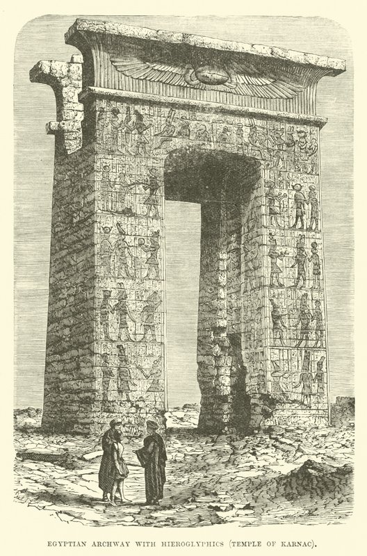 Egyptisk buegang med hieroglyfer, Karnak-tempelet av English School