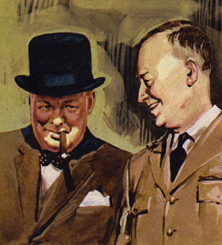 Eisenhower og Winston Churchill av English School