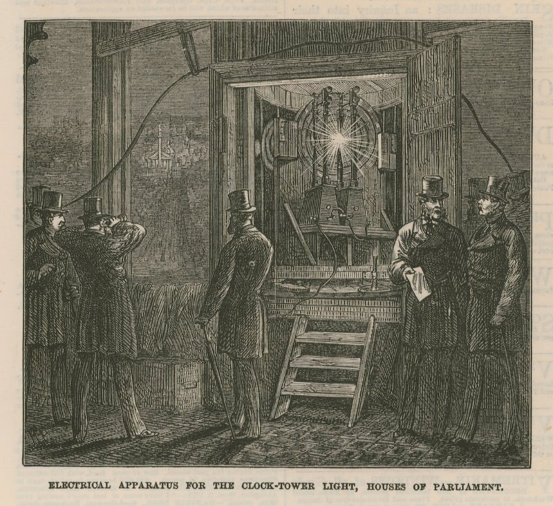 Elektrisk apparat for klokketårnlyset, Houses of Parliament av English School