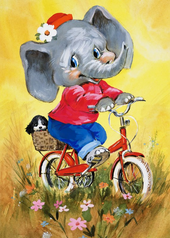 Elefant på sykkel av English School