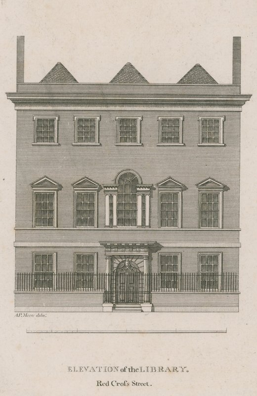 Høyde av biblioteket, Røde Kors Street, London av English School