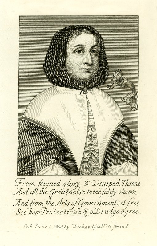 Elizabeth Cromwell, kone til Oliver Cromwell, illustrasjon fra A Biographical History of England av J. Granger av English School