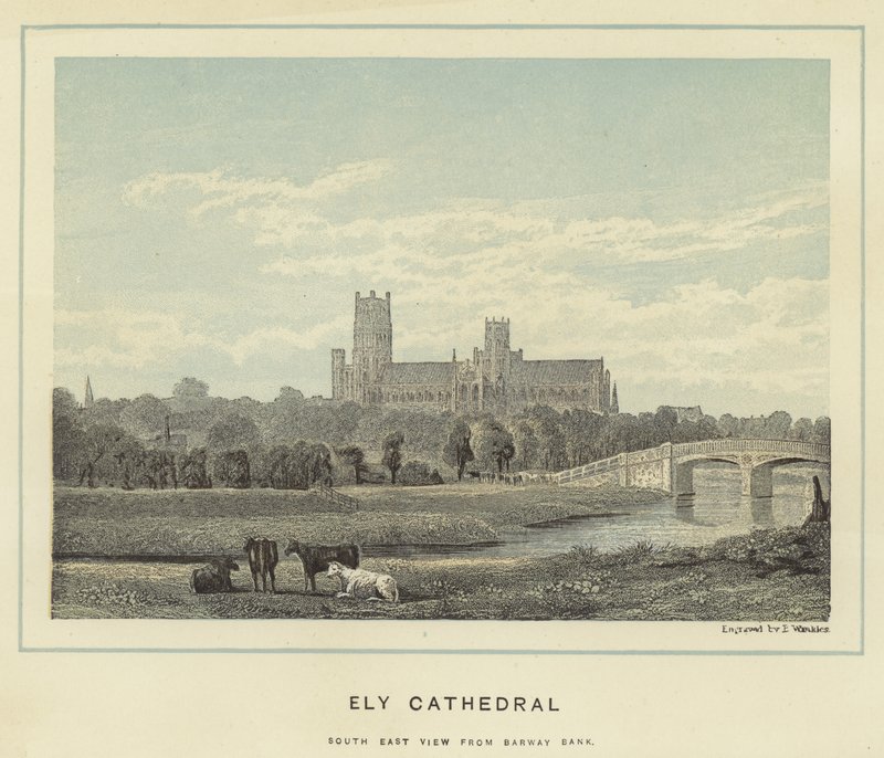 Ely Cathedral, sørøstutsikt fra Barway Bank av English School