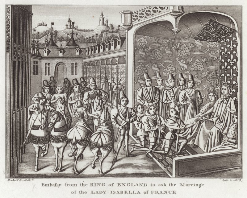 Ambassade fra kongen av England for å be om ekteskapet til Lady Isabella av Frankrike av English School