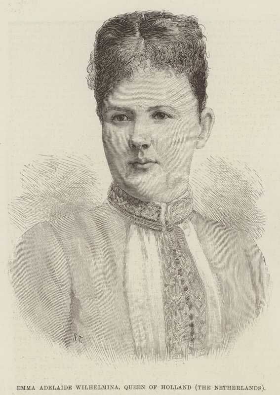 Emma Adelaide Wilhelmina, dronning av Holland, Nederland (gravering) av English School
