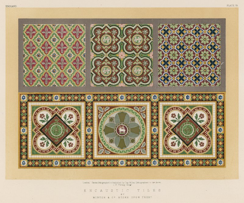 Encaustic Tiles av Minton og Co Stoke Upon Trent av English School