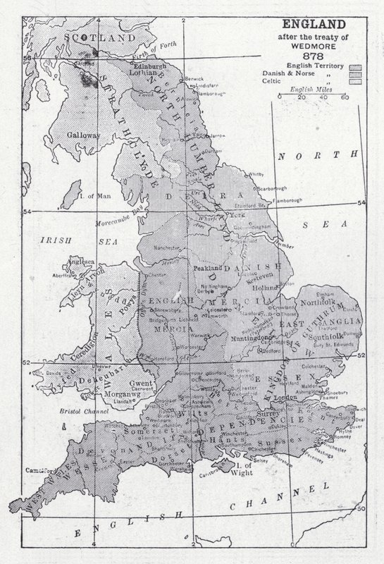 England etter Wedmore-traktaten 878 (litho) av English School