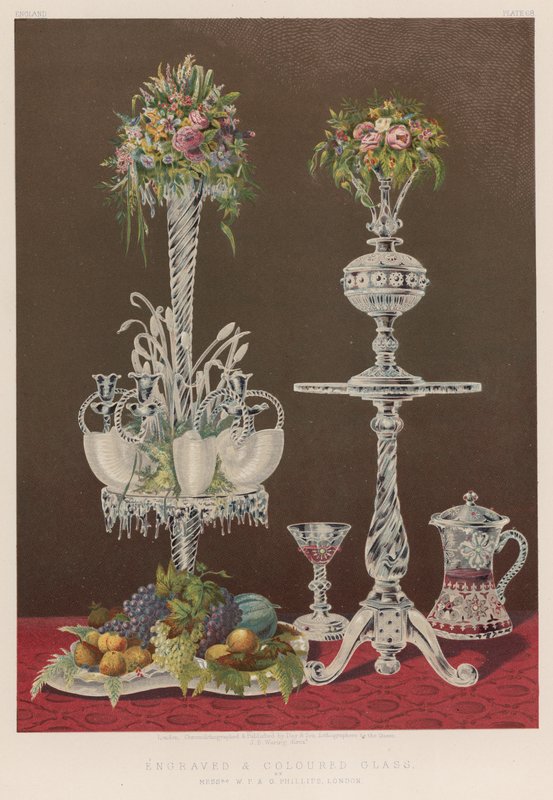 Gravert og farget glass av herrene W P og G Phillips, London av English School