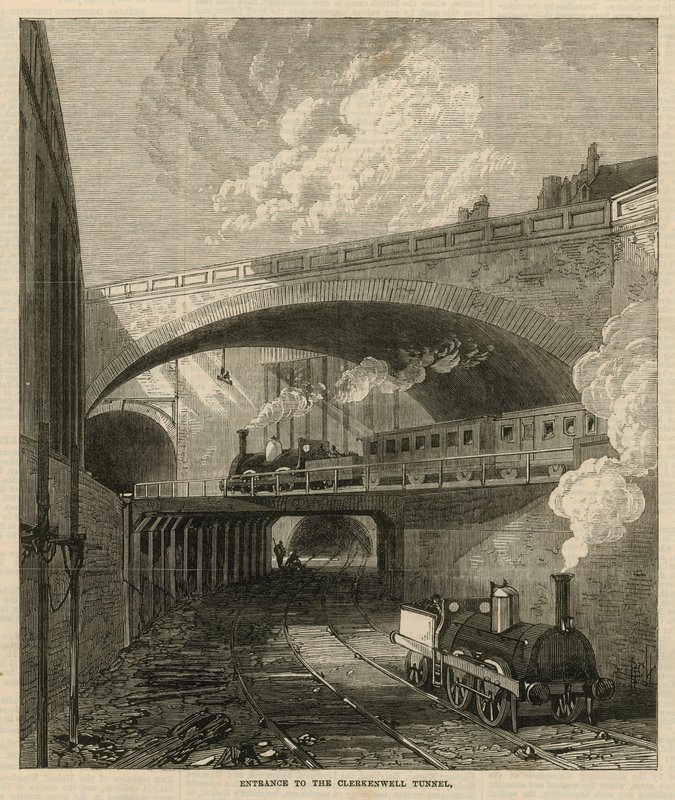 Inngang til Clerkenwell Tunnel av English School