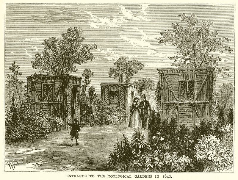 Inngang til Zoological Gardens i 1840 av English School