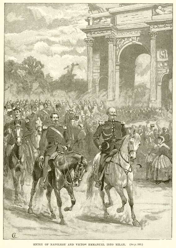 Inntreden av Napoleon og Victor Emmanuel i Milano av English School