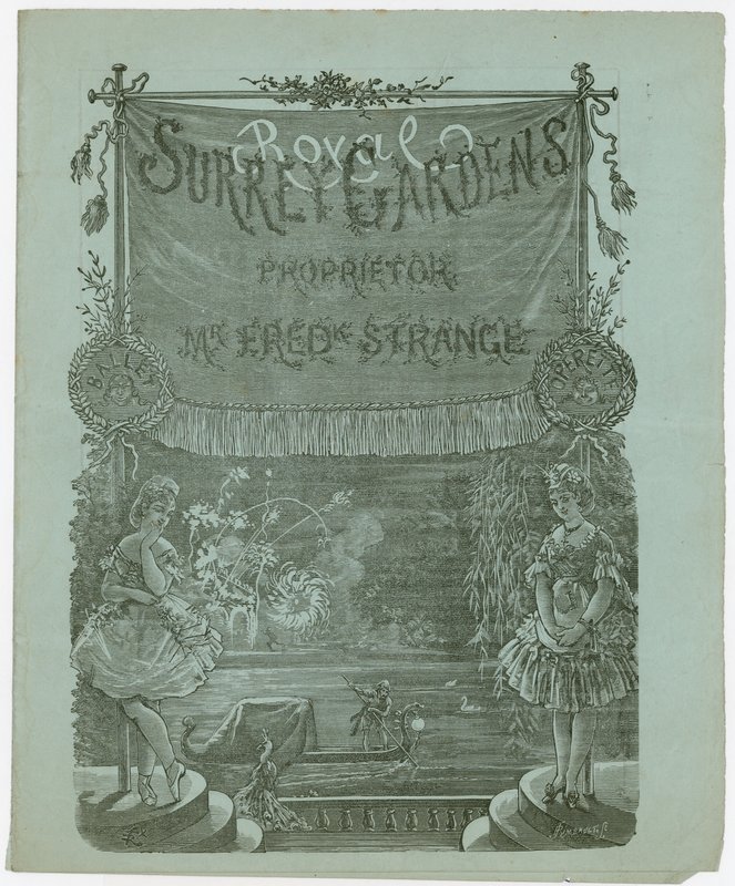 Inngangsbillett til Royal Surrey Gardens, Walworth, Surrey av English School
